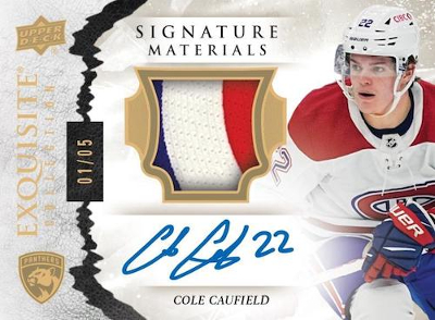 2003-04 Exquisite Collection Signature Materials Cole Caufield MOCK UP