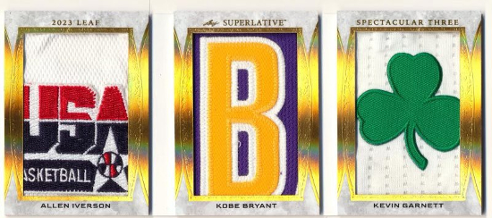 The Spectacular 3 Gold Spectrum Holofoil Allen Iverson, Kone Bryant, Kevin Garnett