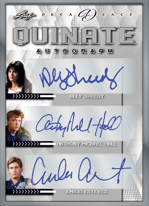 Quintate Auto Siver Front Anthony Michael Hall, Molly Ringwald, Emilio Estevez, Ally Sheedy, Judd Nelson MOCK UP Quintate Auto Siver Front Anthony Michael Hall, Molly Ringwald, Emilio Estevez, Ally Sheedy, Judd Nelson MOCK UP