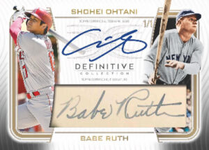 Dual Auto Cut Signatures Shohei Ohtani, Babe Ruth Batter Version