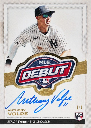 MLB Debut Patch Auto Anthony Volpe MOCK UP