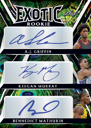 Triple Signatures A.J. Griffin, Keegan Murray, Bennedict Mathurin MOCK UP
