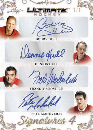 Ultimate Signatures 4 Gold Spectrum Bobby Hull, Dennis Hull, Frank Mahovlich, Pete Mahovlich MOCK UP