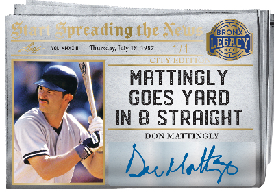 Start Spreading the News Auto Don Mattingly MOCK UP Start Spreading the News Auto Don Mattingly MOCK UP