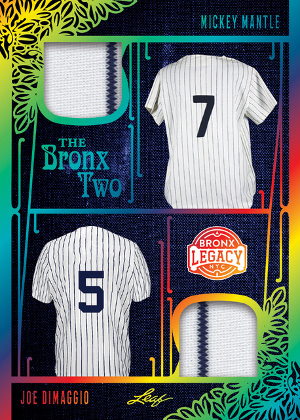 The Bronx Two Relics Mickey Mantle, Joe DiMaggio MOCK UP