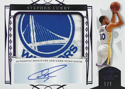 2022-23 Leaf Trinity Basketball Game Worn Patch Auto Purple Foil Stephen Curry MOCK UP