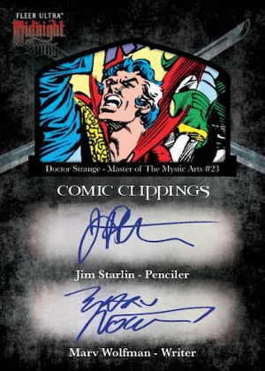 Comic Clippings Dual Auto Jim Starlin, Marv Wolfman MOCK UP