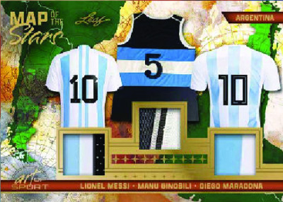 Map of the Stars Lionel Messi, Manu Ginobli, Diego Maradona MOCK UP
