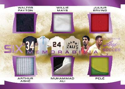 Ultimate Six Memorabilia Purple Spectrum Walter Peyton, Willie Mays, Julius Erving, Arthur Ashe, Muhammad Ali, Pele MOCK UP