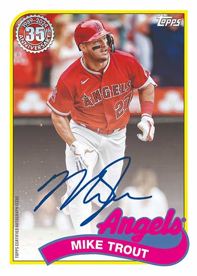 1989 Topps Baseball Auto Mike Trout MOCK UP
