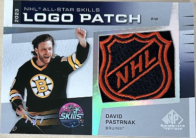 2023 All-Star Skills Logo Patch Relics David Pastrnak