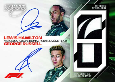 F1 Dynasty Constructor Team Dual Auto Relic Lewis Hamilton, George Russell MOCK UP