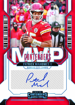 Patrick Checklist MVP Contenders Auto Platinum Blue Patrick Mahomes MOCK UP ...