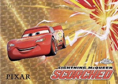 Scorched SuperFractor Lightning McQueen MOCK UP Scorched SuperFractor Lightning McQueen MOCK UP