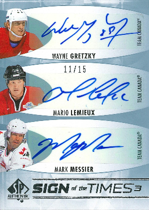Sign of the Times 3 Wayne Gretzky, Mario Lemieux, Mark Messier Sign of the Times 3 Wayne Gretzky, Mario Lemieux, Mark Messier