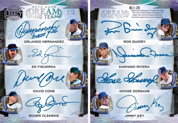 Dream Ring Team 8 Orlando Hernandez, Ed Figueroa, David Cone, Roger Clemens, Ron Guidy, Mariano Rivera, Goose Gossage, Jimmy Key MOCK UP Dream Ring Team 8 Orlando Hernandez, Ed Figueroa, David Cone, Roger Clemens, Ron Guidy, Mariano Rivera, Goose Gossage, Jimmy Key MOCK UP