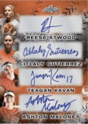 Quad Auto Prismatic Orange Reese Atwood, Citaly Gutierrez, Teagan Kavan, Ashton Maloney MOCK UP