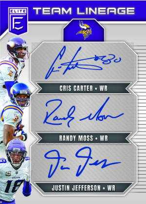 Team Lineage Signatures Cris Carter, Randy Moss, Justin Jefferson MOCK UP Team Lineage Signatures Cris Carter, Randy Moss, Justin Jefferson MOCK UP