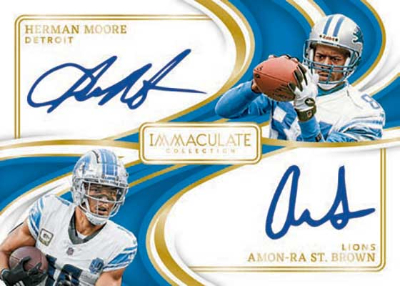 Immaculate Dual Auto Herman Moore, Amon-Ra St. Brown MOCK UP Immaculate Dual Auto Herman Moore, Amon-Ra St. Brown MOCK UP
