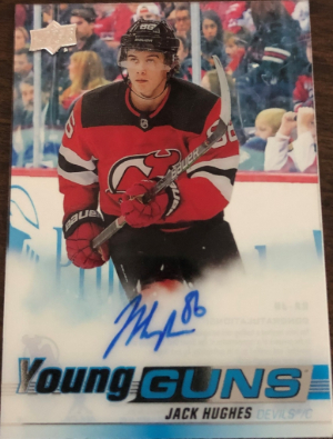 Rookie Tribute Autos - 2019-20 Upper Deck Young Guns Jack Hughes Rookie Tribute Autos - 2019-20 Upper Deck Young Guns Jack Hughes