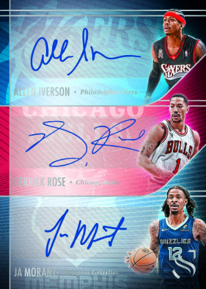 Triple Auto Allen Iverson, Derrick Rose, Ja Morant MOCK UP Triple Auto Allen Iverson, Derrick Rose, Ja Morant MOCK UP