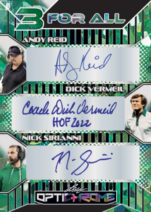 3 For All Auto Andy Reid, Dick Vermeil, Nick Sirianni MOCK UP