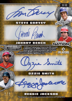 Octography Back Steve Garvey, Johnny Bench, Ozzie Smith, Reggie Jackson MOCK UP
