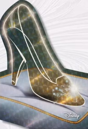 Cinderella Glass Slipper Chrome Die-Cut MOCK UP Cinderella Glass Slipper Chrome Die-Cut MOCK UP