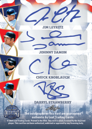 OCTOber Legends Auto Back Jim Leyritz, Johnny Damon, Chuck Knoblauch, Darryl Strawberry MOCK UP OCTOber Legends Auto Back Jim Leyritz, Johnny Damon, Chuck Knoblauch, Darryl Strawberry MOCK UP