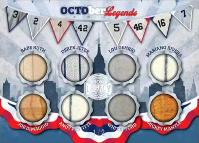 OCTOber Legends Memorabilia Babe Ruth, Derek Jeter, Lou Gehrig, Mariano Rivera, Joe DiMaggio, Andy Pettitte, Whitey Ford, Mickey Mantle MOCK UP OCTOber Legends Memorabilia Babe Ruth, Derek Jeter, Lou Gehrig, Mariano Rivera, Joe DiMaggio, Andy Pettitte, Whitey Ford, Mickey Mantle MOCK UP
