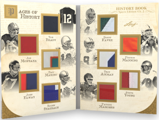 The Pages of History Tom Brady, Joe Montana, Dan Marino, John Elway, Roger Staubach, Brett Favre, Peyton Manning, Troy Aikman, Steve Young, Patrick Mahomes MOCK UP