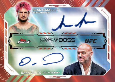 Thoughts From the Boss Dual Signatures Red Refractor Sean O'Malley, Dana White MOCK UP Thoughts From the Boss Dual Signatures Red Refractor Sean O'Malley, Dana White MOCK UP