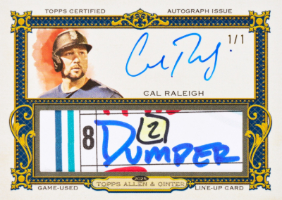 Auto Lineup Card Relics Cal Raleigh MOCK UP