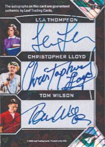 Back in Time Quad Auto Back Lea Thompson, Chrisopher Lloyd, Tom Wilson MOCK UP