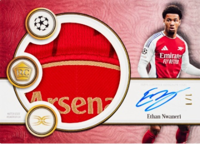 Definitive Rookie Patch Auto Red Ethan Nwaneri MOCK UP