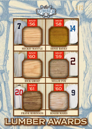 Lumber Awards Mickey Mantle, Dick Groat, Frank Robinson, Ernie Banks, Nellie Fox, Roger Maris MOCK UP Lumber Awards Mickey Mantle, Dick Groat, Frank Robinson, Ernie Banks, Nellie Fox, Roger Maris MOCK UP