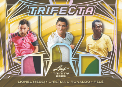 Multi-Sport Trifecta Memorabilia Lionel Messi, Cristiano Ronaldo, Pele MOCK UP Multi-Sport Trifecta Memorabilia Lionel Messi, Cristiano Ronaldo, Pele MOCK UP