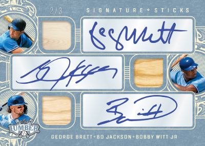 Signature Sticks Triple George Brett, Bo Jackson, Bobby Witt Jr MOCK UP Signature Sticks Triple George Brett, Bo Jackson, Bobby Witt Jr MOCK UP