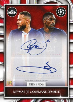 Then & Now Dual Auto Neymar Jr, Ousmane Dembele MOCK UP