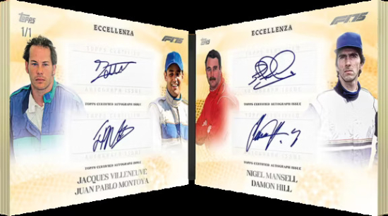 Veterano Quad Auto Book Jacques Villeneuve, Juan Pablo Montoya, Damon Hill, Nigel Mansell MOCK UP