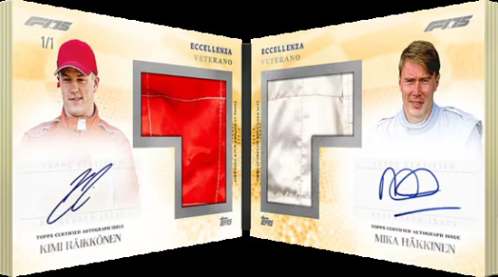 Veterano Reliquia Dual Auto Book Kimi Räikkönen, Mika Häkkinen MOCK UP