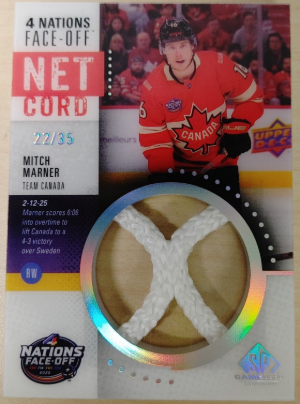 2025 4 Nations Face-Off Net Cord Relics Mitch Marner