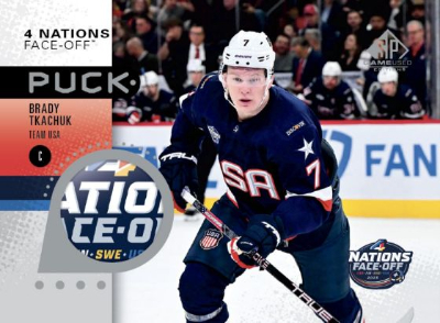 2025 4 Nations Face-Off Puck Relics Brady Tkachuk MOCK UP