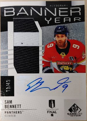 2025 Stanley Cup Finals Banner Year Auto Relics Sam Bennett