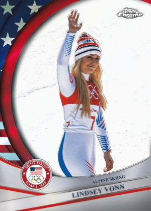 Base USA Flag Refractor Lindsay Vonn MOCK UP