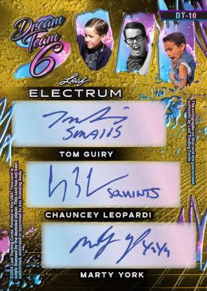 Dream 6 Auto Back Tom Guiry, Chauncey Leopardi, Marty York MOCK UP