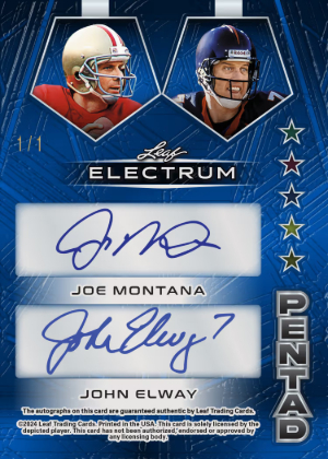 Pentad Auto Back Joe Montana, John Elway MOCK UP