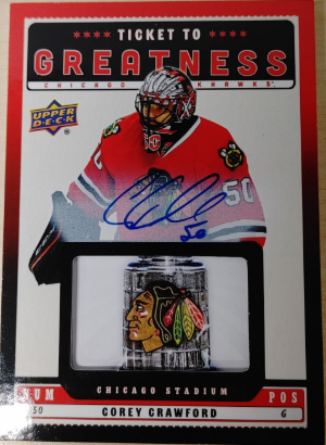 Ticket to Greatness Auto Corey Crawford Ticket to Greatness Auto Corey Crawford