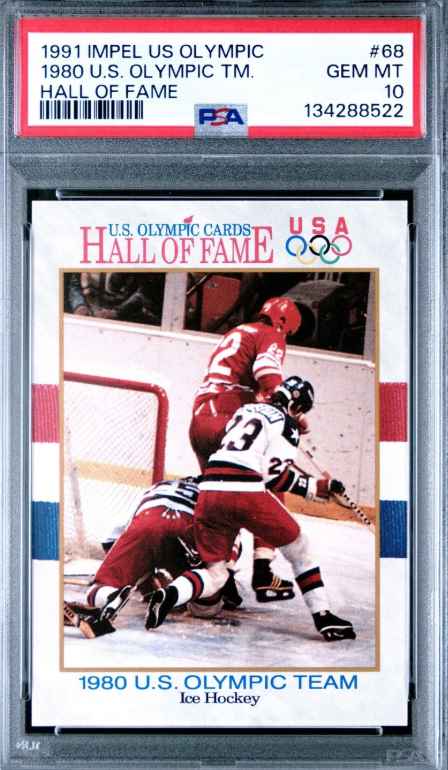 1991 IMPEL US OLYMPIC HALL OF FAME #68 1980 USA OLYMPIC ICE HOCKEY TEAM