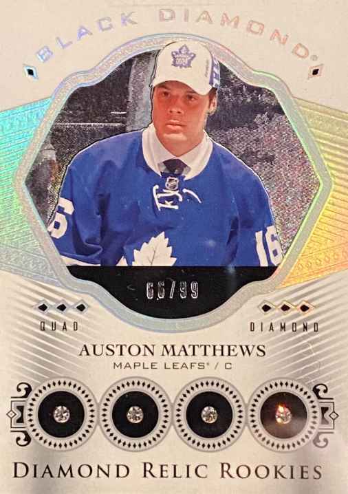 2016-17 16-17 UD Black Diamond Relic Rookies Quad Auston Matthews